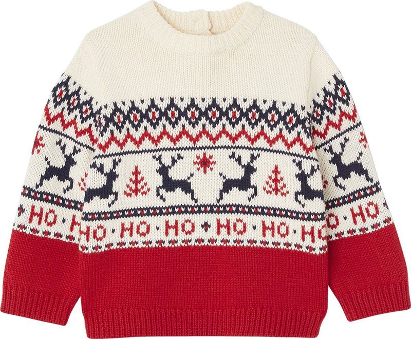 Jacquard - Babytrui - Rood - Kerstthema - Familiecapsule