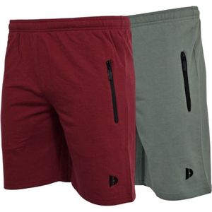 Donnay - Joggingshort Nick - Burgundy/Jungle Green - Sportshort - 2-Pack