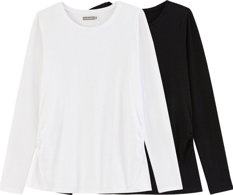 Vertbaudet - Set van 2 T-shirts - Katoen - Lange Mouwen - Zwangerschap