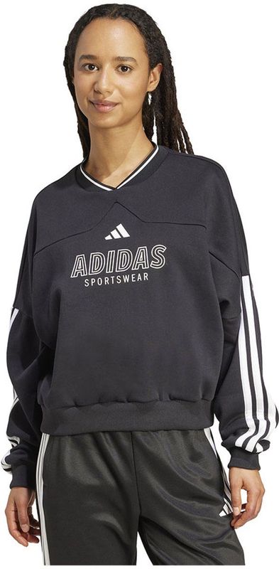 Adidas Tiro Cut 3 Stripes Fleece Sweatshirt Zwart XS Vrouw