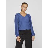 Vila Viferya v-neck ls top kobalt