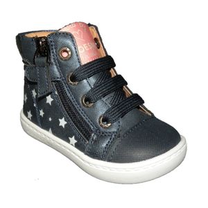ShoesMe - Halfhoge Schoen - Donker Blauw - Leder - Veters en Rits