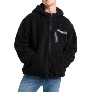 Carlo Colucci Fleece jas  zwart / wit