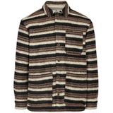 Anerkjendt - Gestreepte Wol Overshirt Jas - Bruin - Heren