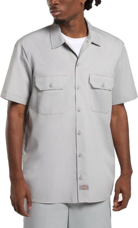 Dickies - Werkoverhemd - Grijs - Katoenmix - Knoopsluiting - Twee Borstzakken