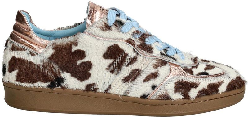 Piedi Nudi - Imola - Damessneaker - Koeienprint met Roze Accenten - Veterschoen