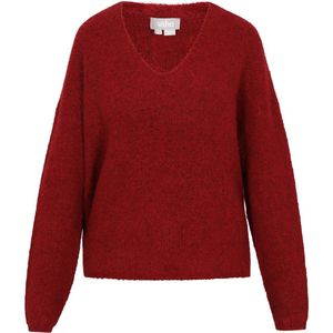 Usha - Trui - Wijnrood - V-hals - Losse Pasvorm - Lange Mouw