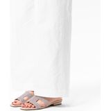 Manfield - Glitter Slippers - Zilver - Platte Hak 2 cm - Natural Trendspray