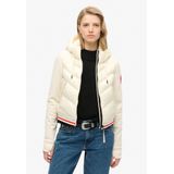 Superdryvoor vrouwen. W5011727A Storm Fuji hybride bomberjack met capuchon
wit (S), Casual, Nylon, Duurzaam