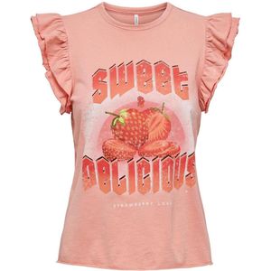 ONLY - ONLLUCY FRUIT TOP BOX JRS - Dames T-shirt - Casual - Oversized Fit - Korte Mouwen