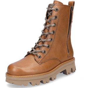 Veterboots - Effen - Glad Leer - Blokhak - Middelhoge Hak