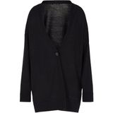 Armani Exchange - Zwarte Shawl Kraag Sweater - Dames - Polyester - Aw 24