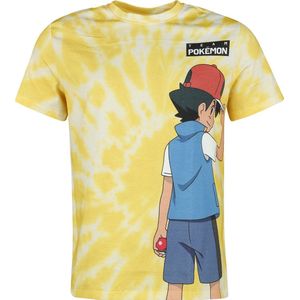 Pokémon - Ash & Pikachu - Heren T-shirt - Geel
