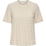 Only - T-shirt - Birch/Rose Gold - Glitter Top - Dames