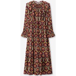 Sissy-Boy - Maxi Jurk - Donkerrood - Palm Print