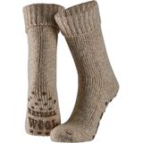 Apollo - Wollen Huissok - Beige - Huissokken heren - Fluffy Sokken - Antislip