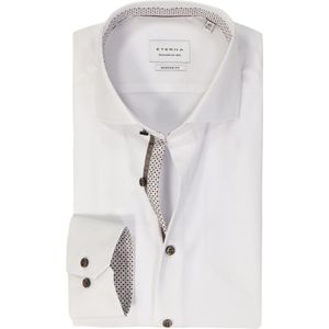 ETERNA - Modern Fit - Overhemd - Wit - Strijkvrij - Boordmaat 40