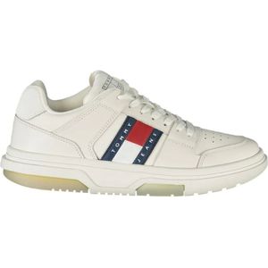 Tommy Hilfiger - Witte Leren Dames Sneaker - Fitness-schoenen