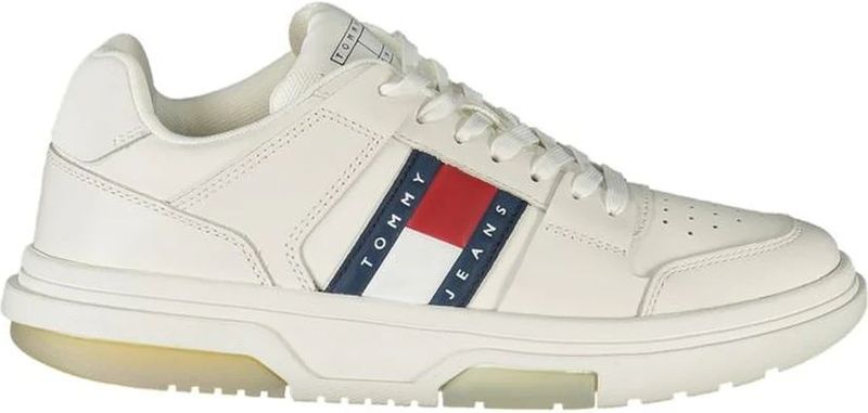 Tommy Hilfiger - Witte Leren Dames Sneaker - Fitness-schoenen