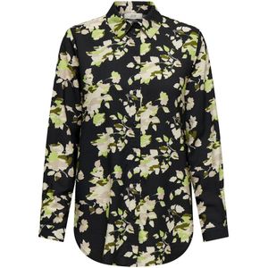 Zwarte blouse met bloemenprint