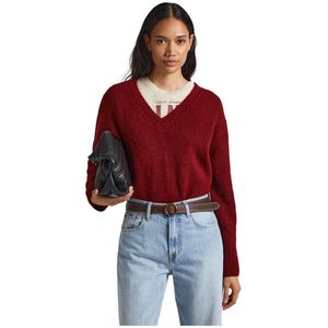 Pepe Jeans - Denisse - Damestrui - V-hals - Pluizige Textuur - Lange Mouwen