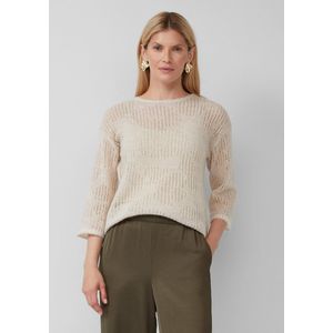 s.Oliver - Strickpullover - Semi-transparante Trui - Ajour-details - Bloemenpatroon