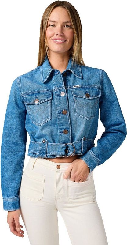 Wrangler - Moto - Denimjasje - Blauw - 100% Katoen