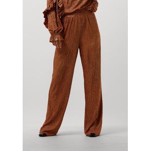 Studio Amaya - Wijde Pijpen Broek - Goud - Katoen - Normale Pasvorm