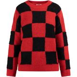 myMo - ROCKS - Trui - Rood / Zwart - Normale Pasvorm - Lange Mouw