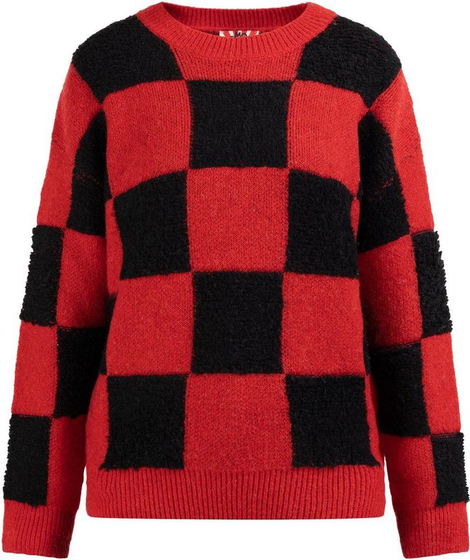 myMo - ROCKS - Trui - Rood / Zwart - Normale Pasvorm - Lange Mouw