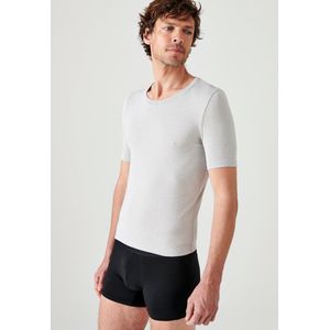 Damart - T-shirt met ronde hals en korte mouwen fijn ribgebreid Thermolactyl - Heren - Grijs - (86-93) S