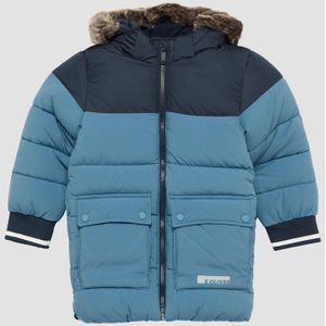 Outdoorjas - Tweekleurig - Junioren - Met Afneembare Rand van Imitatiebont - Vaste Capuchon