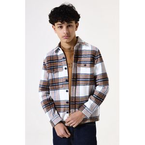 GARCIA - Overshirt - Wit - Regular Fit - 100% Katoen - Ruitpatroon