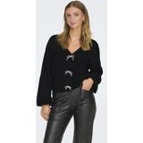 Only - Onldonna - Zwarte Pullover - V-hals - Lange Mouwen