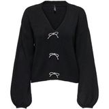 Only - Onldonna - Zwarte Pullover - V-hals - Lange Mouwen
