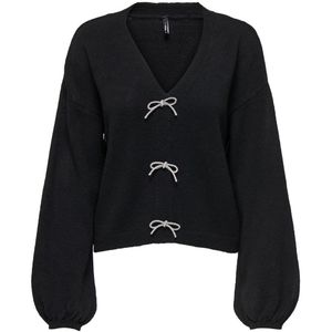 Only - Onldonna - Zwarte Pullover - V-hals - Lange Mouwen