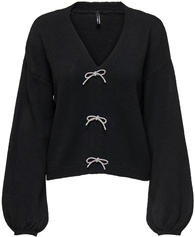 Only - Onldonna - Zwarte Pullover - V-hals - Lange Mouwen