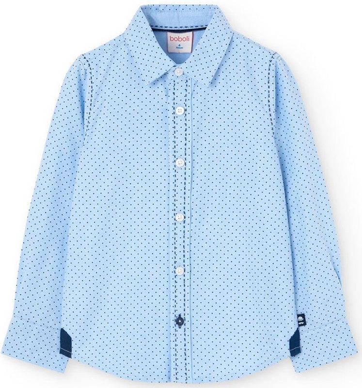 Boboli - Polka Dot - Overhemd - Blauw - Lange Mouwen