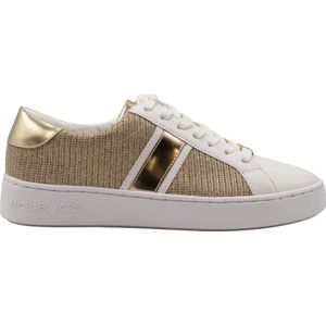 Michael Kors - Irving Stripe Lace Up Sneakers - Wit-Goud - Textiel