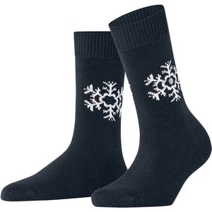Burlington - Snowstar W - Sokken - Blauw Marine - Wolmix - 1 paar