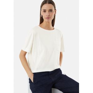 comma - T-Shirt - Relaxed-fit - Met Vleermuismouwen - Katoen-Modalmix