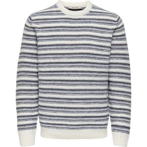 Only & Sons - ONSMING - Trui - Marine/Wit - Lange Mouw