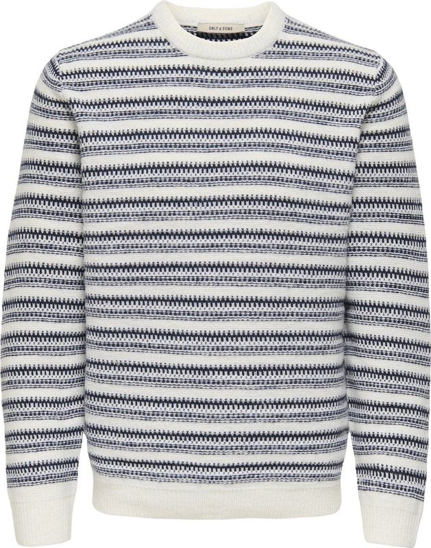 Only & Sons - ONSMING - Trui - Marine/Wit - Lange Mouw