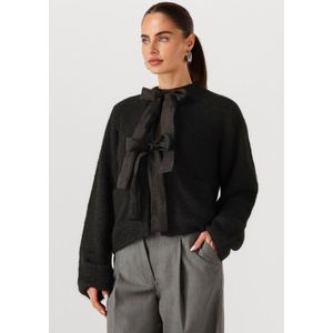 Object - Objsaggia Lo Knit Bow - Cardigan - Zwart - Dames