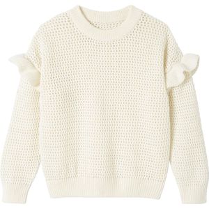 Meisjestrui - Fantasiegebreid - Ruches - Gebroken Wit