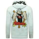 Hoodie Heren met Capuchon - Popeye - Grijs
