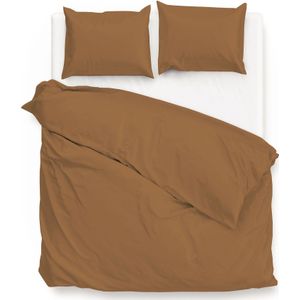 ZoHome Satinado Dekbedovertrek - Lits-jumeaux - 260x200/220 cm - Cognac Brown