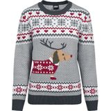 Urban Classics - Sausage Dog Christmas - Dames Christmas Jumper - Groen/Wit/Rood