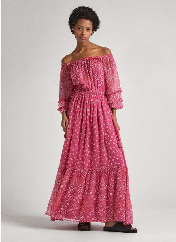 Pepe Jeans - Marlene - Lange Jurk - Zwart - Polyester