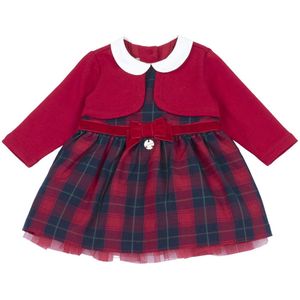 Chicco - Jurk - Navy/Rood - Katoen - Lange Mouw - Geruit